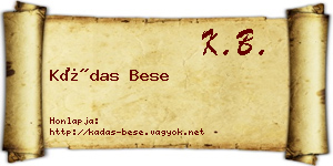 Kádas Bese névjegykártya